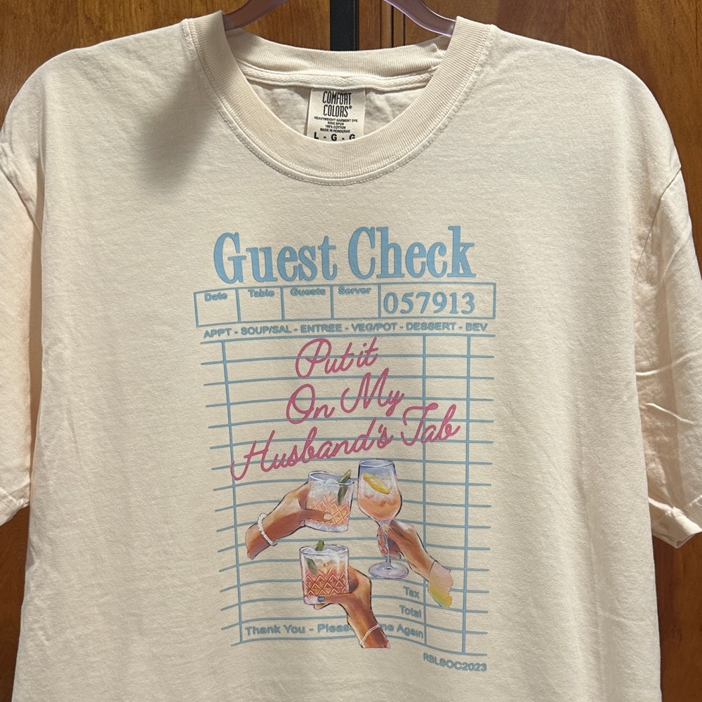 Cream Graphic Tee “Put it on my husband’s tab” Comfort Colors